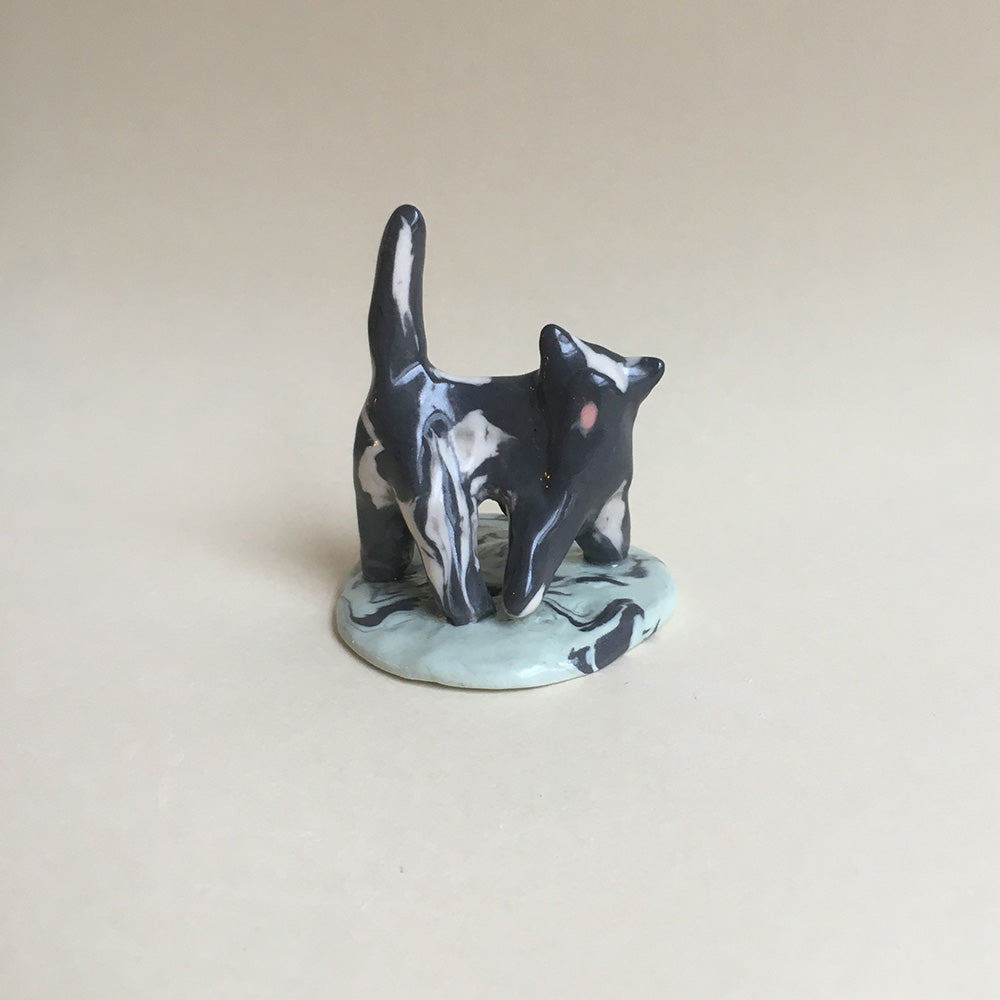 Nerikomi Cat Sculpture